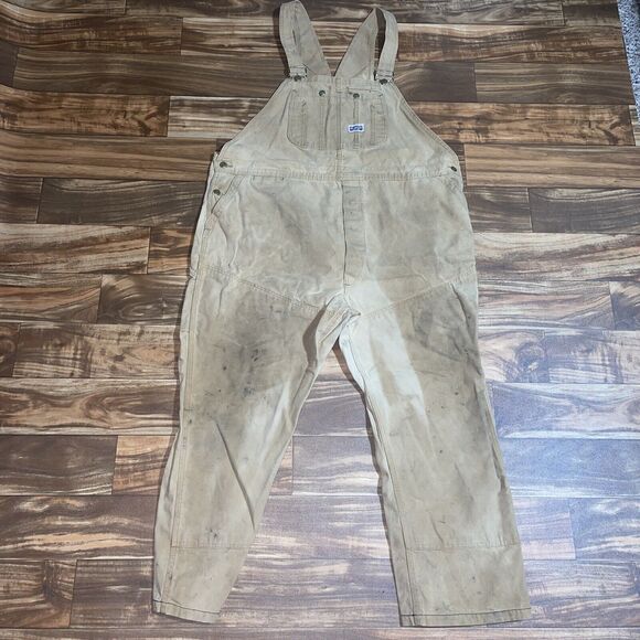 Vintage Big Smith Bib Overalls 50x28 Mens Distressed Workwear Carpenter Farm - Picture 1 of 12